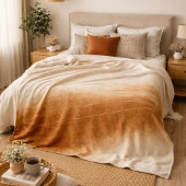 Ivory Brown Fade Fleece Blanket Deken