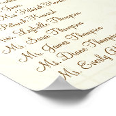 Ivory Brown Swirl Tree met vogelzitjes 12 tafels Poster (Hoek)