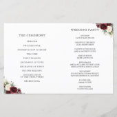 Ivory Burgundy Floral vouwde weddenschap (Achterkant)