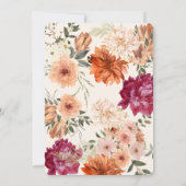 Ivory burgundy floral wedding save the date kaart (Achterkant)