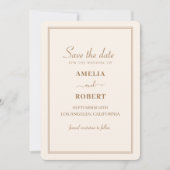 Ivory burgundy floral wedding save the date kaart (Voorkant)