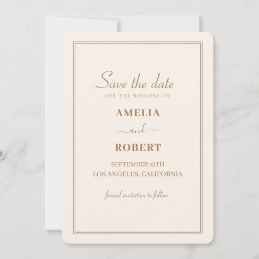 Ivory burgundy floral wedding save the date kaart (Voorkant)