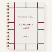 Ivory burgundy grid business notitieboek (Voorkant)