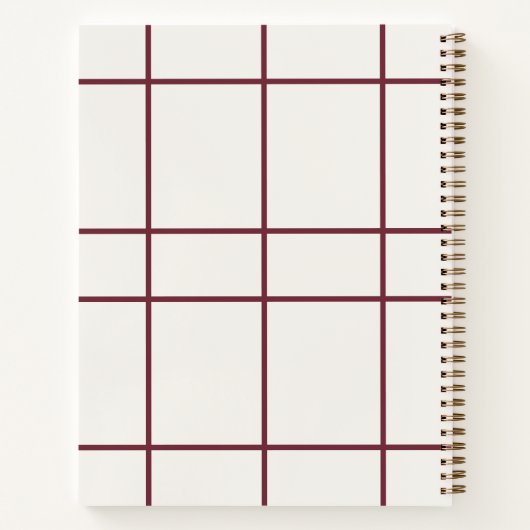 Ivory burgundy grid business notitieboek (Achterkant)