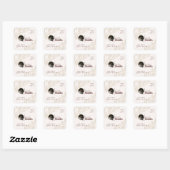 Ivory Burgundy Modern Chic Elegant Photo Wedding Vierkante Sticker (Vel)