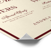 Ivory & Burgundy Old Money Signature Drinks Sign Poster (Hoek)