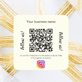 Ivory business name qr code instagram vierkante sticker