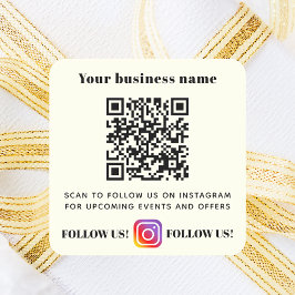 Ivory business name qr code instagram vierkante sticker