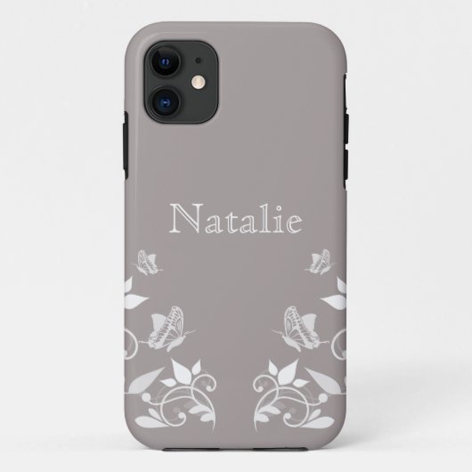Ivory Butterfly Floral BT iPhone 5 Hoesje (Achterkant)