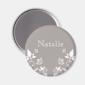 Ivory Butterfly Floral Magnet (Voorkant / Achterkant)