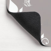 Ivory Butterfly Floral Mousepad Muismat (Hoek)