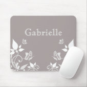 Ivory Butterfly Floral Mousepad Muismat (Met muis)