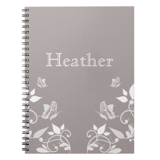 Ivory Butterfly Floral Notitieboek (Voorkant)