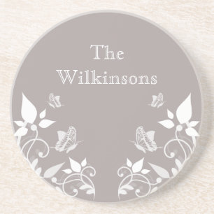 Ivory Butterfly Floral Onderzetter