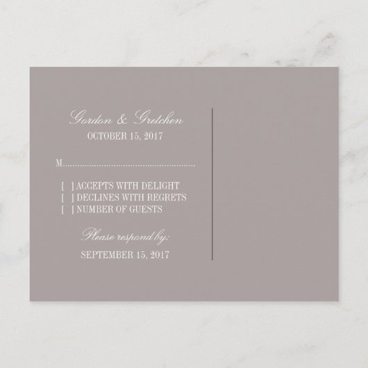 Ivory Butterfly Floral RSVP Briefkaart (Achterkant)