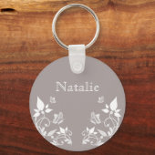 Ivory Butterfly Floral Sleutelhanger (Voorkant)