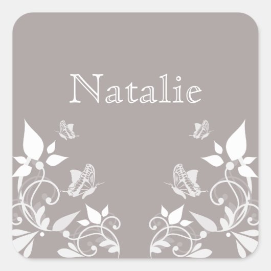 Ivory Butterfly Floral Stickers (Voorkant)