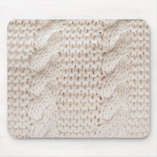 Ivory Cable Knit Pattern Muismat (Voorkant)