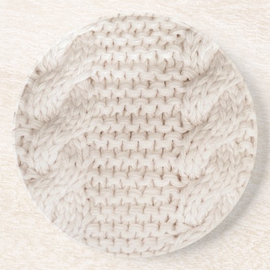 Ivory Cable Knit Pattern Zandsteen Onderzetter (Voorkant)