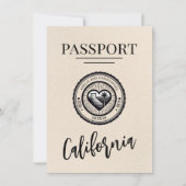 Ivory California Passport Bewaar de datum Save The Date (Voorkant)