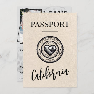 Ivory California Passport Bewaar de datum Save The Date