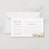 Ivory Calla Lilies Favorite Recipe Bridal Ticket Notitiekaartje (Achterkant)