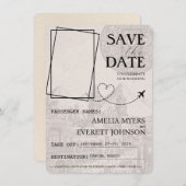 Ivory Cancun Passport Bewaar de datum Save The Date (Voorkant / Achterkant)