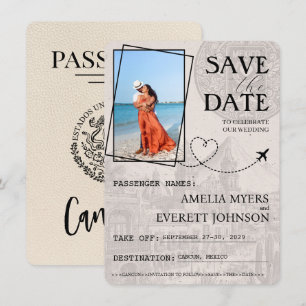 Ivory Cancun Passport Bewaar de datum Save The Date