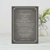 Ivory  Chalkboard Wedding Invitations Kaart (Staand voorkant)