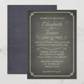 Ivory  Chalkboard Wedding Invitations Kaart (Voorkant / Achterkant)