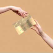 Ivory Champaign Gold Diamond Stripes VIP Visitekaartje