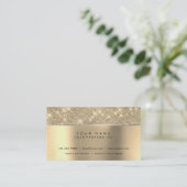 Ivory Champaign Gold Diamond Stripes VIP Visitekaartje (Staand voorkant)