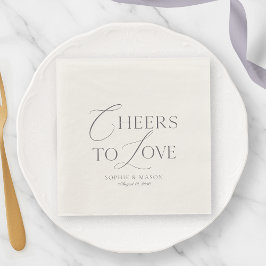 Ivory “Cheers to Love” Wedding Servet