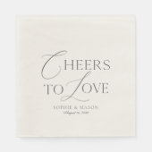 Ivory “Cheers to Love” Wedding Servet (Voorkant)