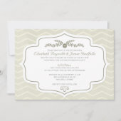 Ivory Chevron Wedding Invitations Kaart (Voorkant)