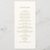 Ivory | Chic Bloem Roos Huwelijksprogramma Menu (Achterkant)