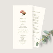 Ivory | Chic Bloem Roos Huwelijksprogramma Menu