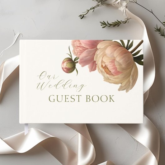 Ivory | Chic Blush Rose Wedding Gastenboek
