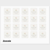 Ivory | Chic Blush Roze Trouw Bedankt Vierkante Sticker (Vel)