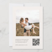 Ivory Chic Calligraphy QR Code All in One Trouwkaa Kaart (Achterkant)