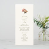 Ivory | Chic Floral Rose Wedding Program Menu (Staand voorkant)