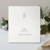 Ivory | Chic Monogram Bruiloft  Plaatskaartje