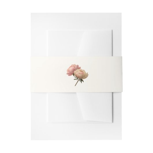 Ivory | Chic Rose Wedding Uitnodigingen Wikkel (Voorkant Voorbeeld)