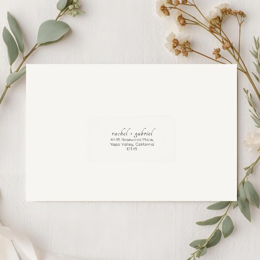 Ivory | Chic Simple Clean Wedding Address  Etiket
