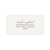 Ivory | Chic Simple Clean Wedding Address  Etiket (Voorkant)