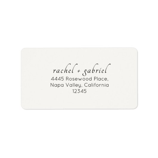 Ivory | Chic Simple Clean Wedding Address  Etiket (Voorkant)
