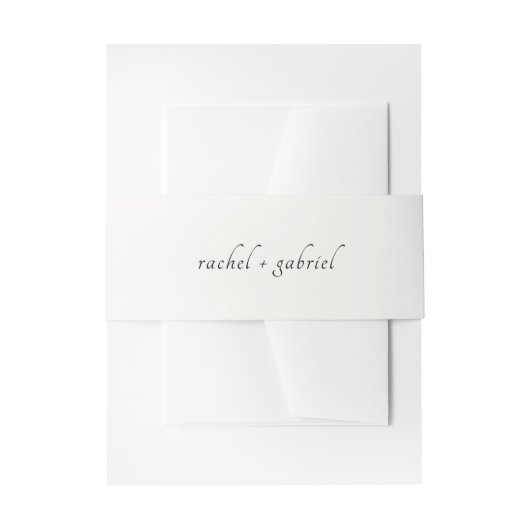 Ivory | Chic Simple Script Wedding  Uitnodigingen Wikkel (Voorkant Voorbeeld)