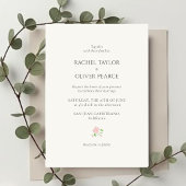 Ivory | Chic Watercolor Floral Wedding Kaart