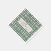 Ivory Christmas Poinsettia Sage elegant Servet (Hoek)