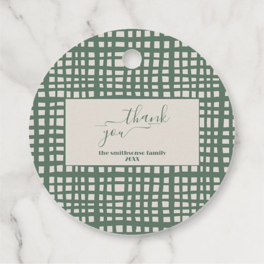 Ivory Christmas Sage elegant Bedankjes Labels (Achterkant)